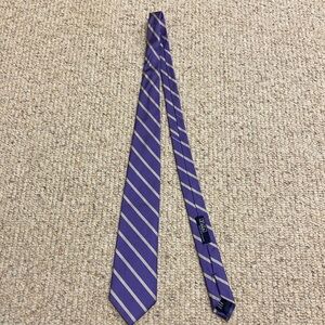 Purple striped Polo tie